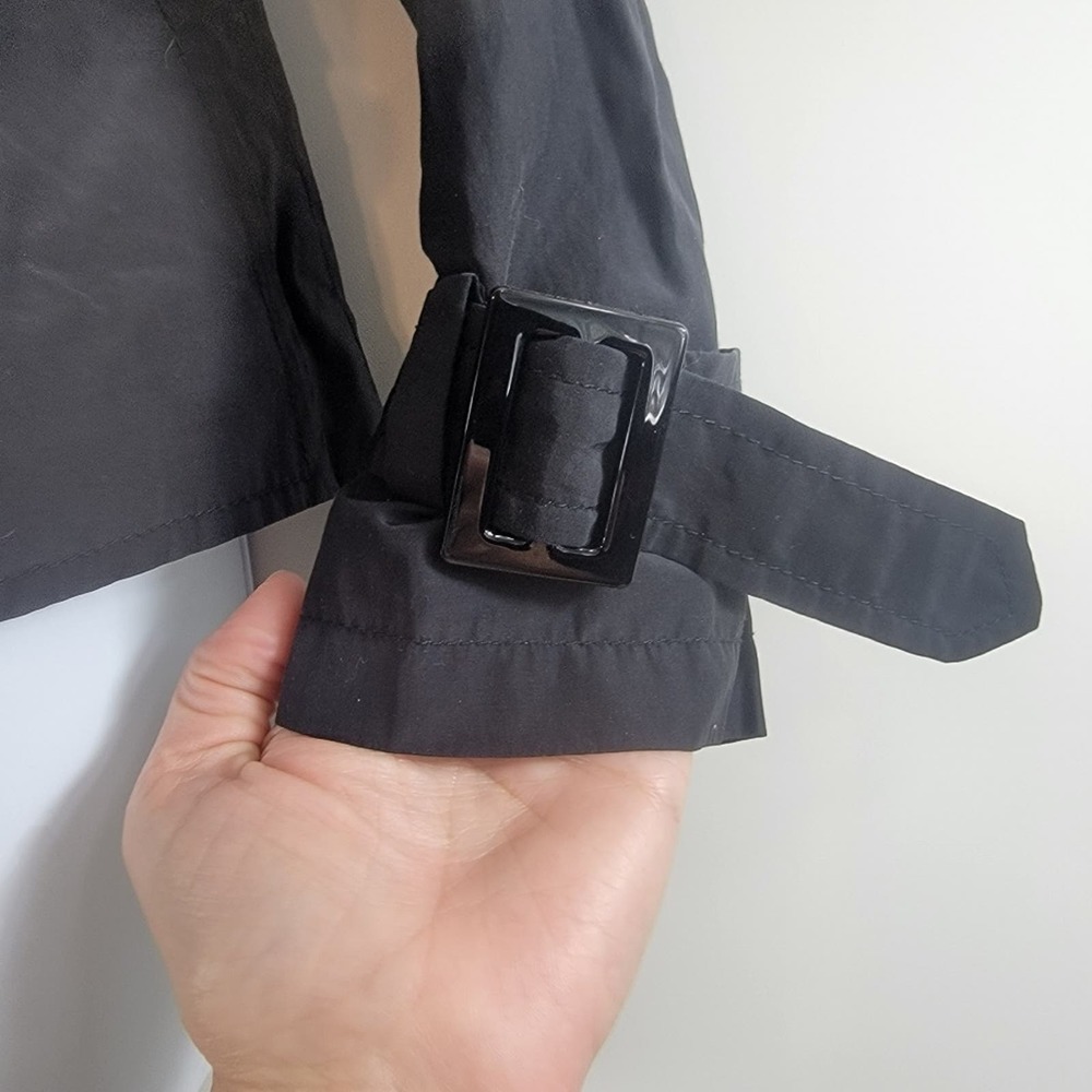 Zara Basic Black Utility Button Front Pockets Jac… - image 2